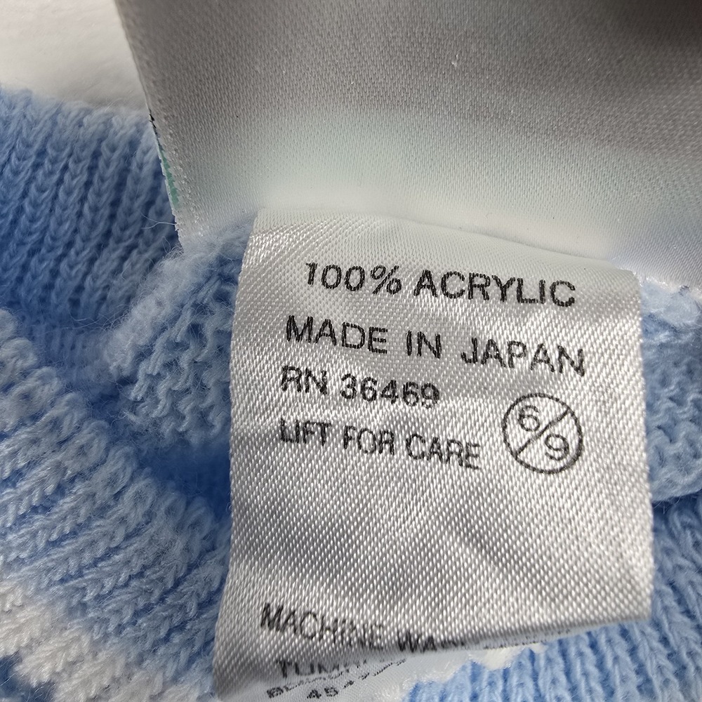 Vintage Snuggle Alert Blue w/ White Baby Sweater Size‎ 6-9 Months - Picture 5 of 7
